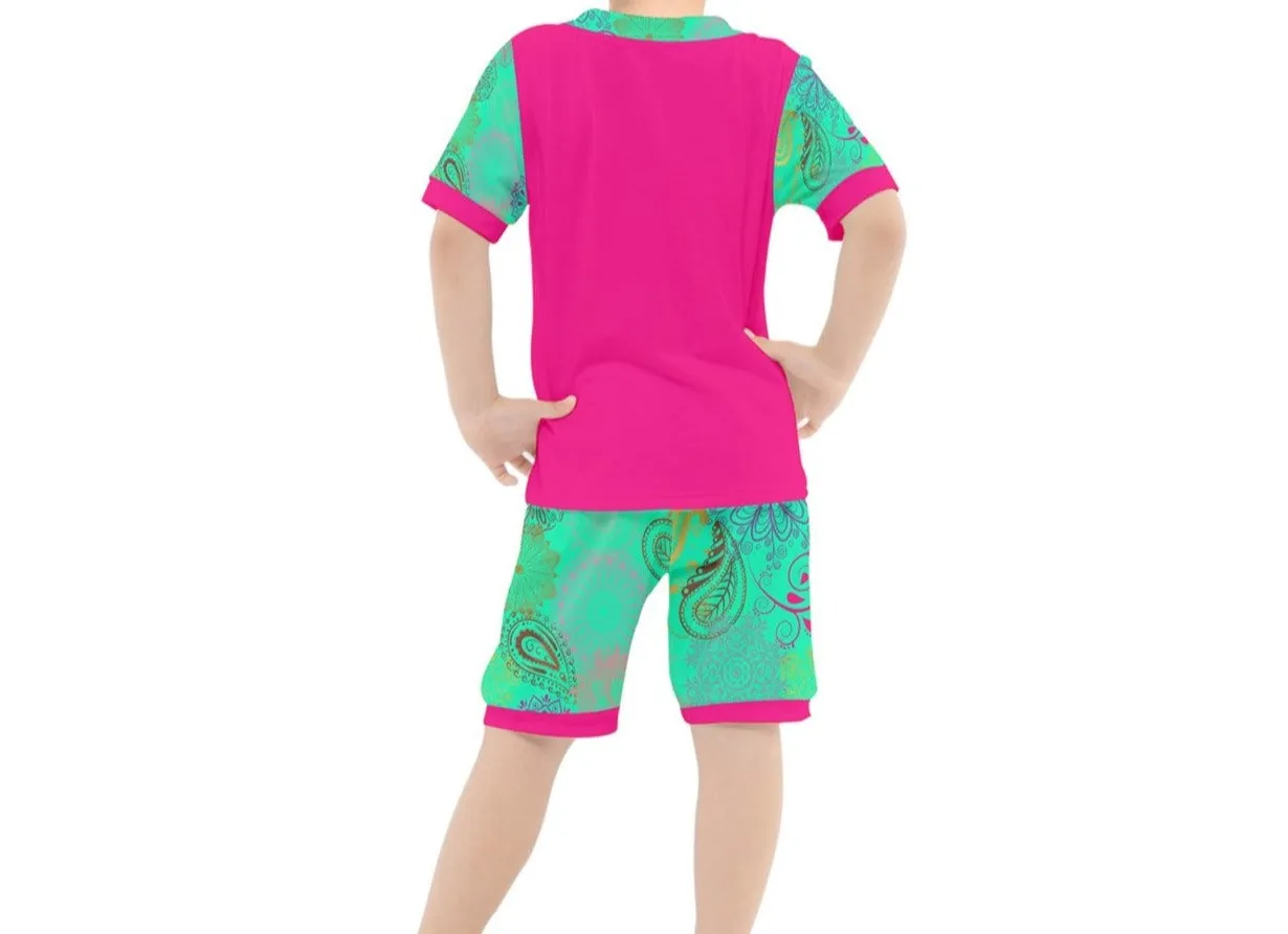 Paisley Mist Girls' T-Shirt and Shorts Outfit Set