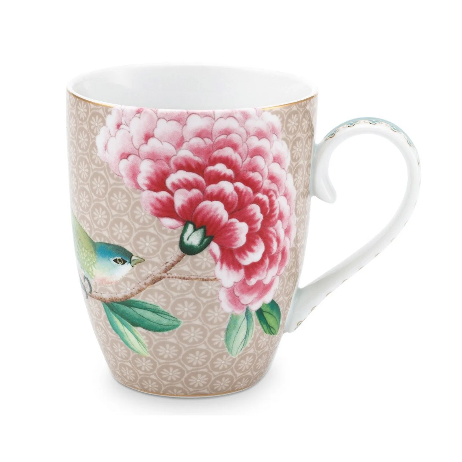 Pip Studio Blushing Birds Large Mug - Khaki