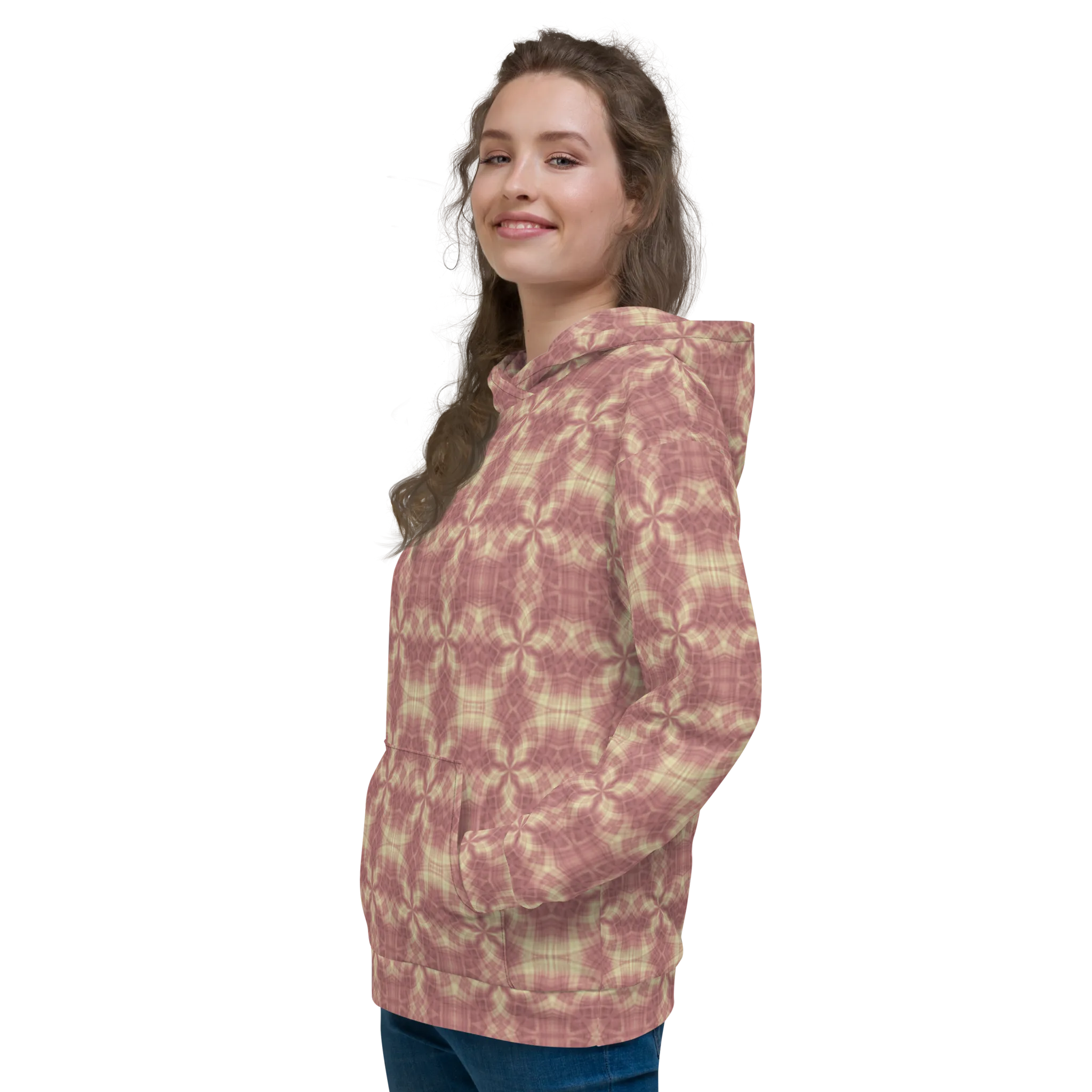 Recursia Argyle Rewired Women's Hoodie In Pink