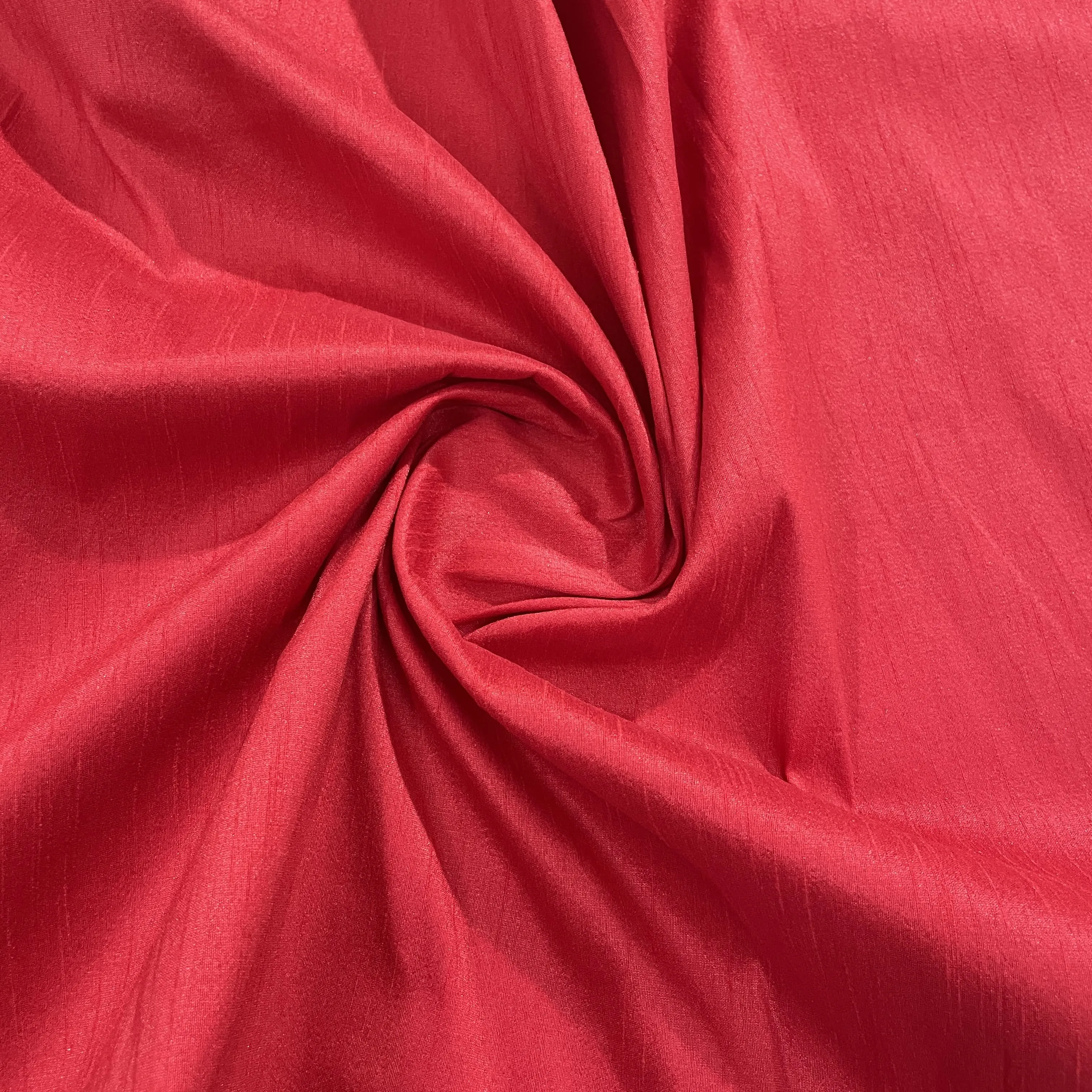 Rose Red Solid Dupian Silk Fabric