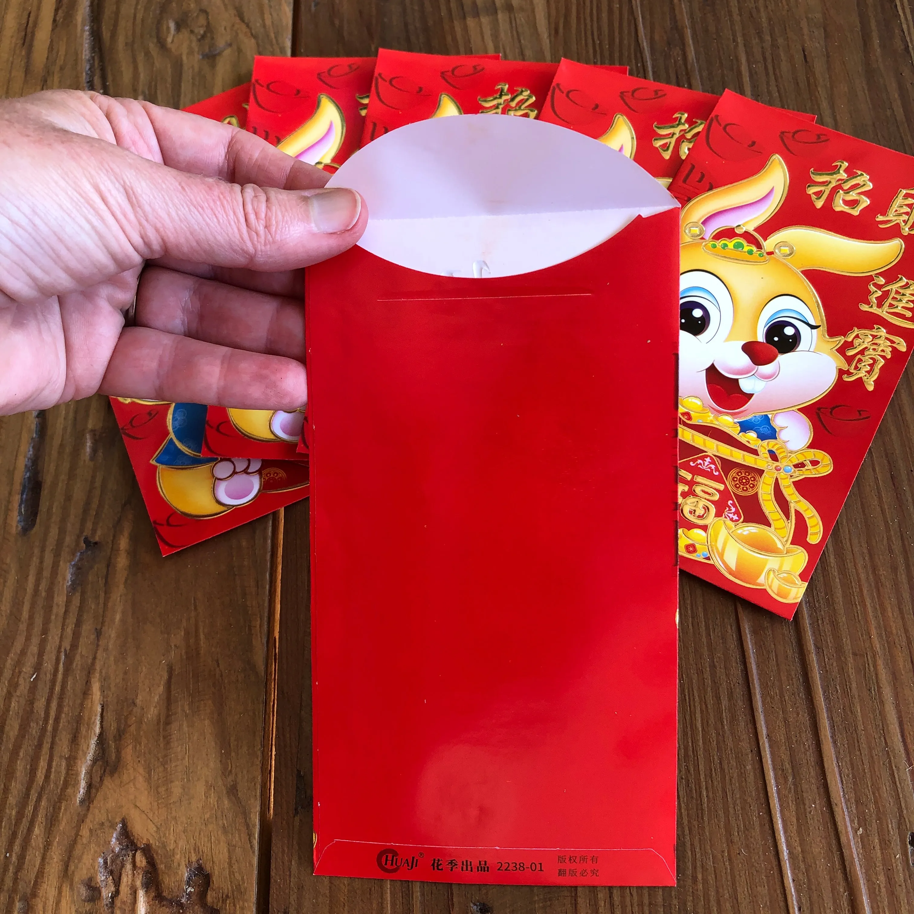 SALE - Yellow Rabbit - Red Money Envelopes (6 pack)