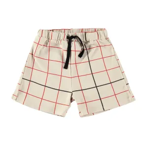 SHORTS-Grid Red