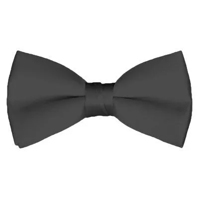 Solid Pre-Tied Charcoal Gray Bow Tie