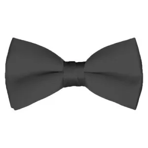 Solid Pre-Tied Charcoal Gray Bow Tie