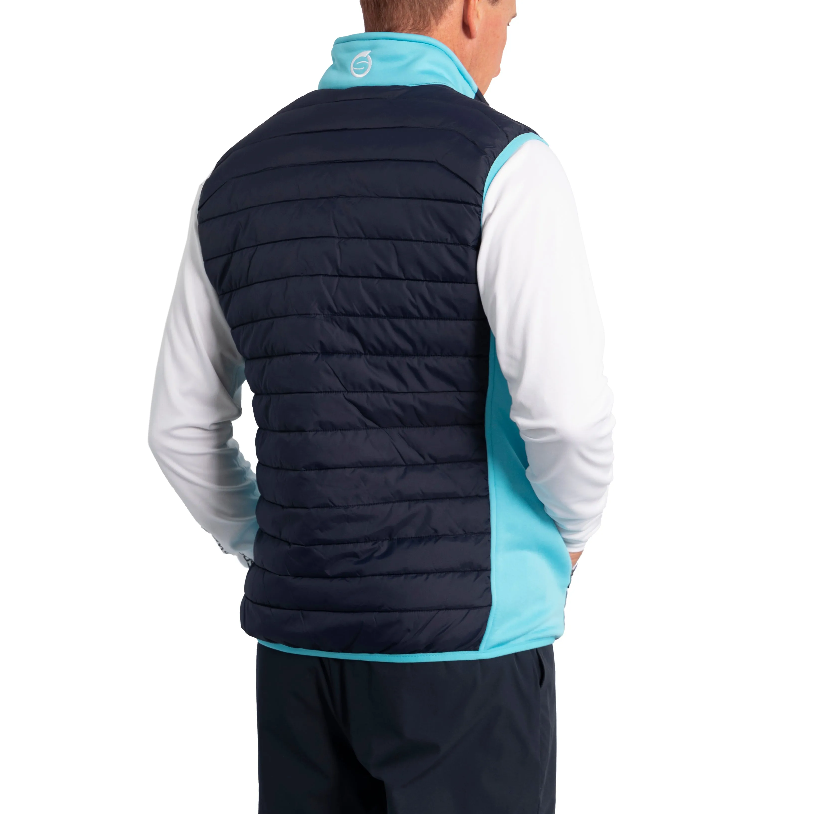 Sunderland Anton Padded Stretch Panel Performance Golf Gilet - Navy/ Aqua