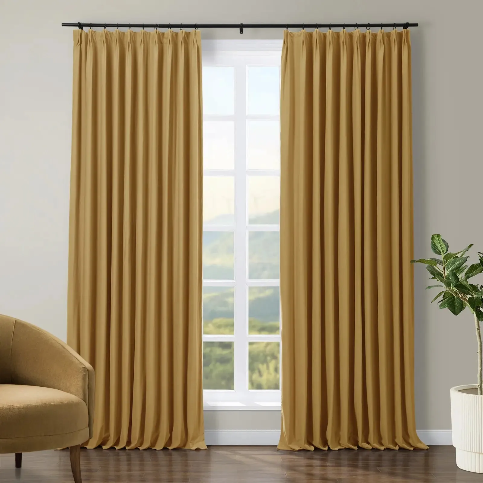 Tavis Premium Velvet Curtain Pleated