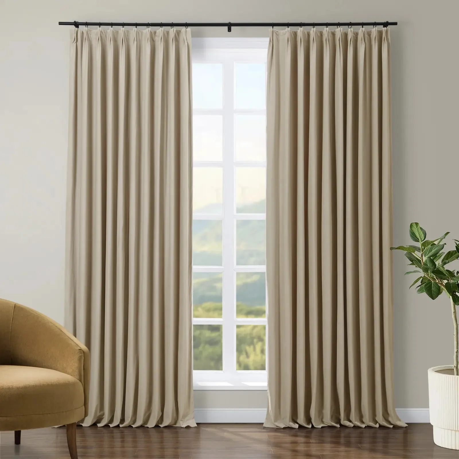 Tavis Premium Velvet Curtain Pleated