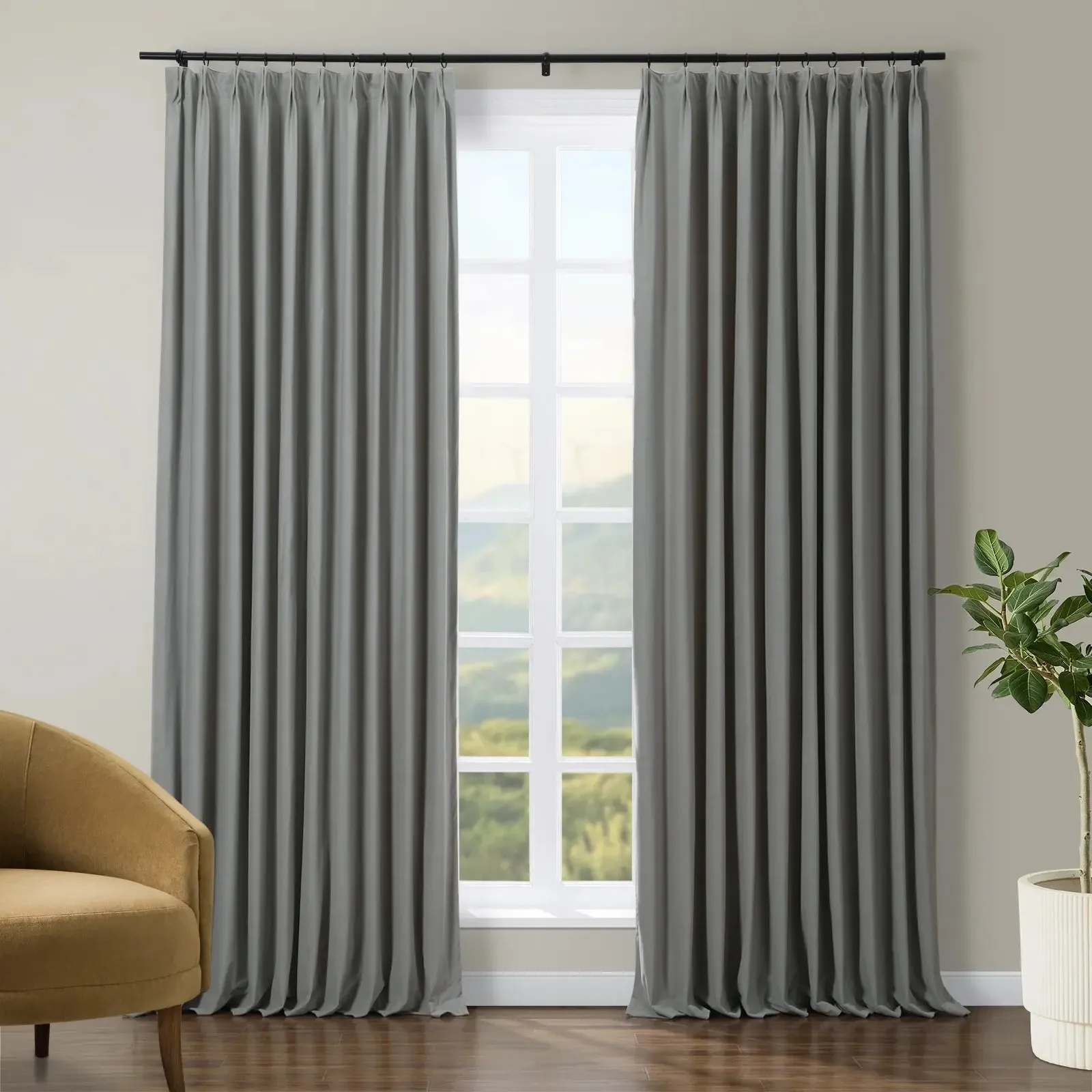 Tavis Premium Velvet Curtain Pleated