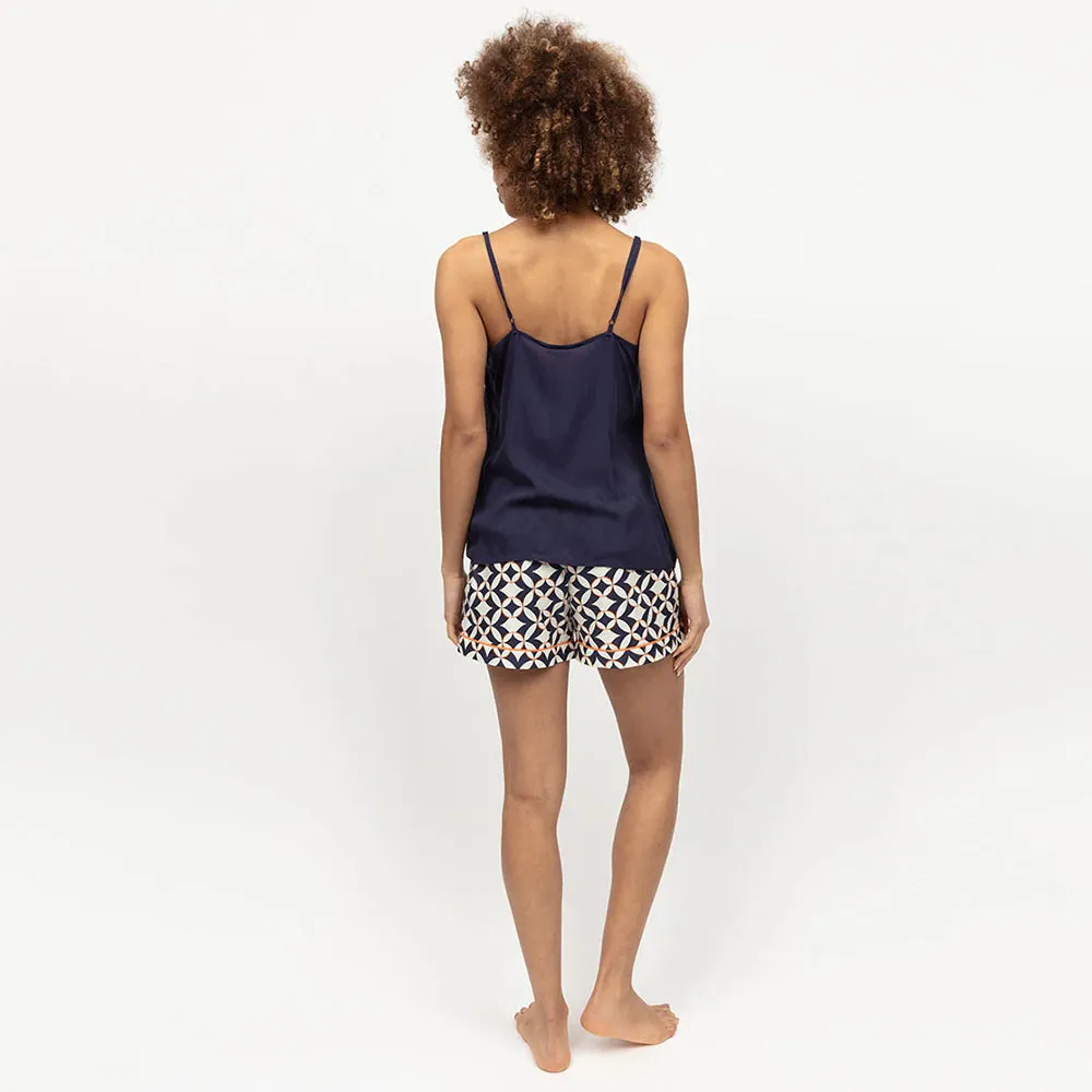 Taylor Navy Small Geo Print Pyjama Shorts