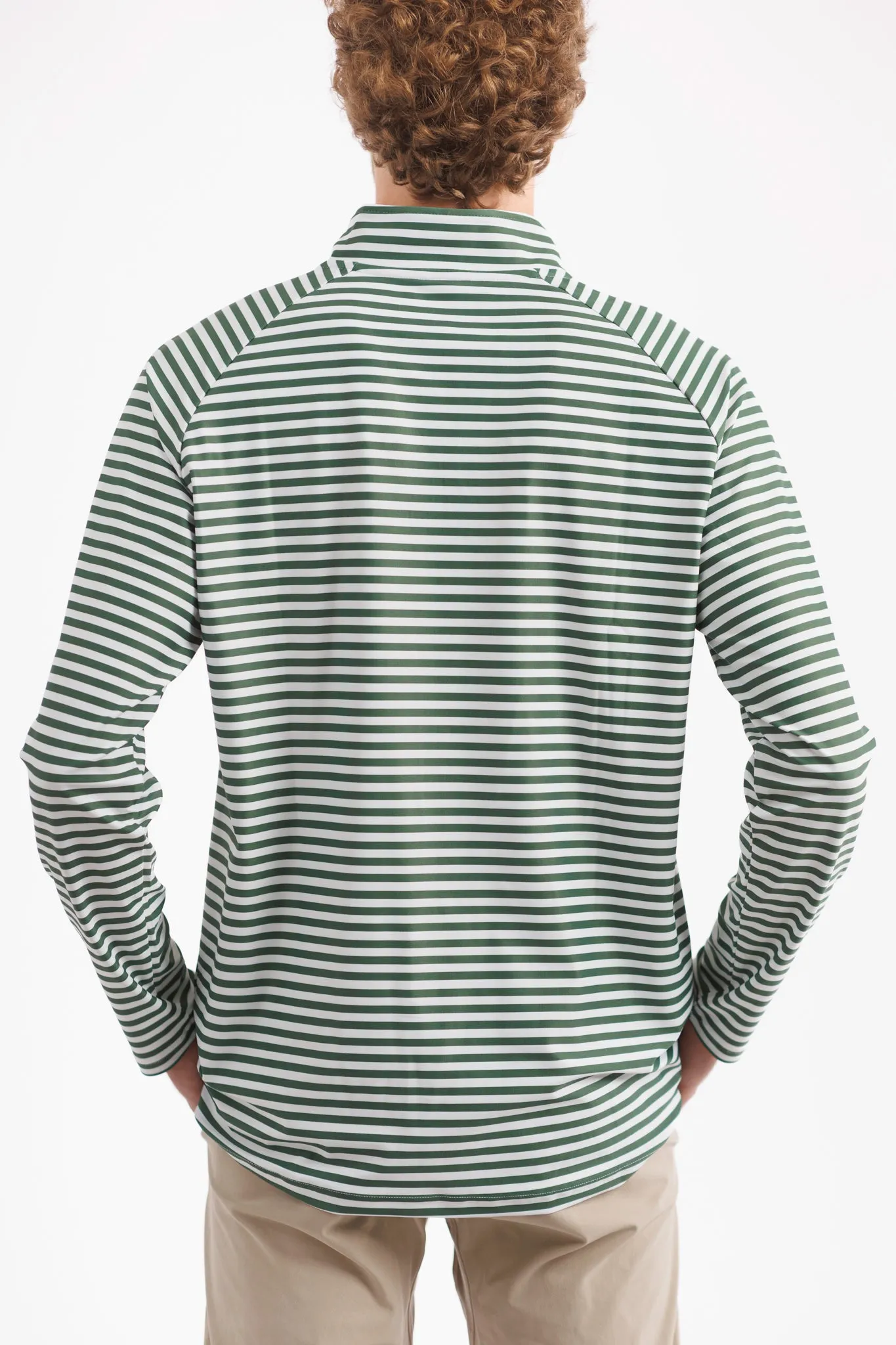 The Captain 1/4 Zip Pullover - Fairway Stripe