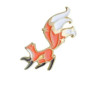 Three Tailed Pin Petite for Women Gift Red Fox Enamel Pin