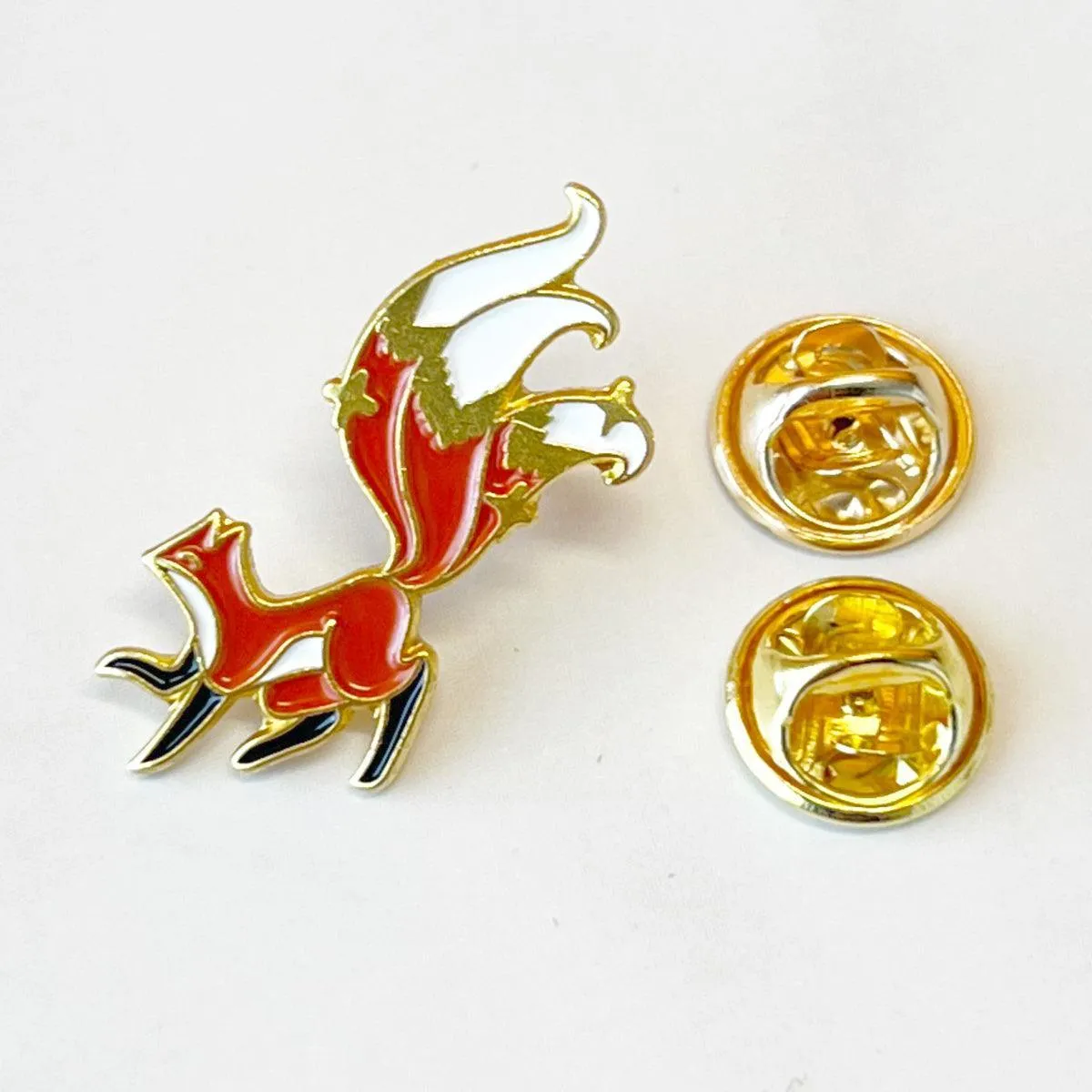 Three Tailed Pin Petite for Women Gift Red Fox Enamel Pin