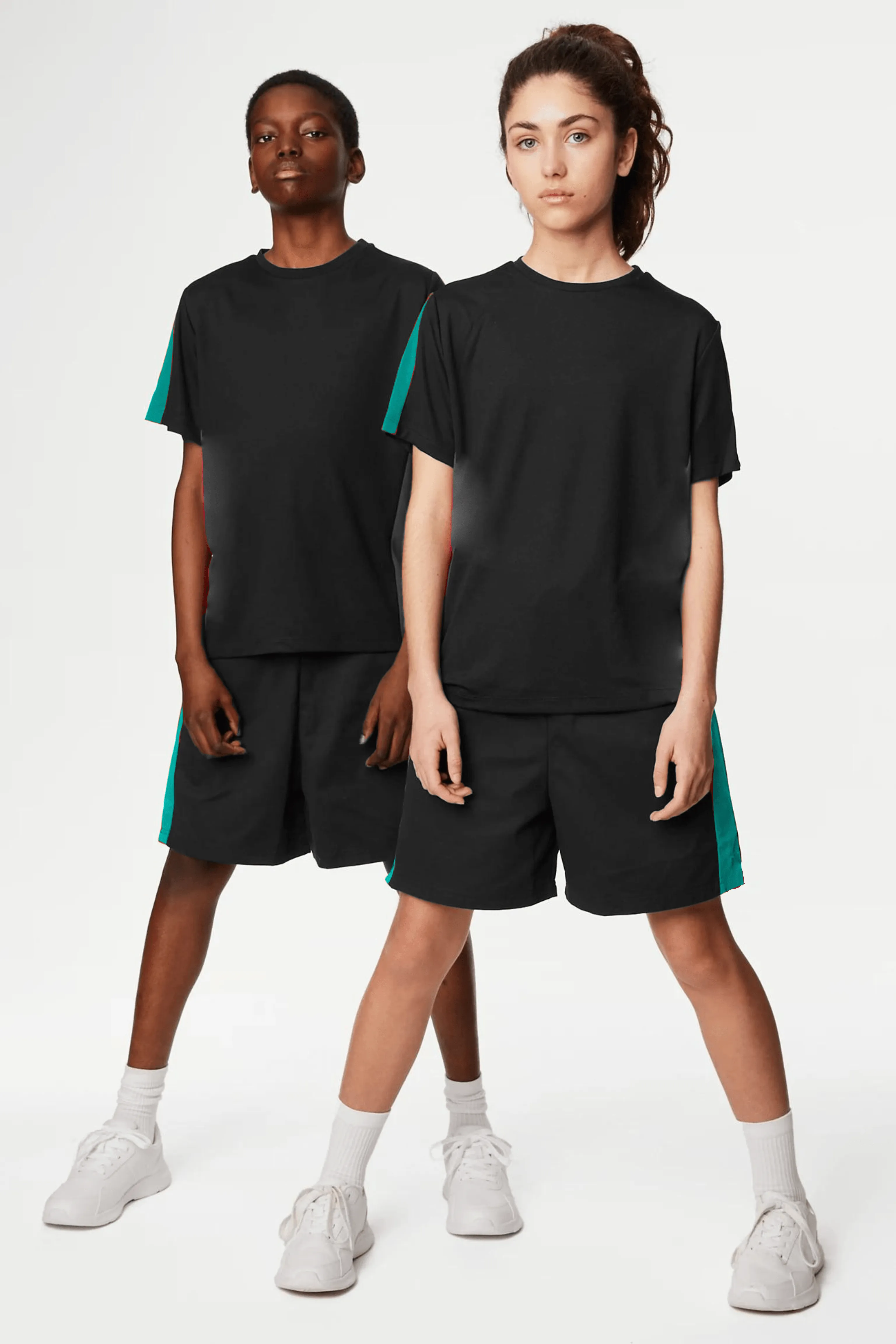 Unisex Active T-Shirt and Shorts zinc & black