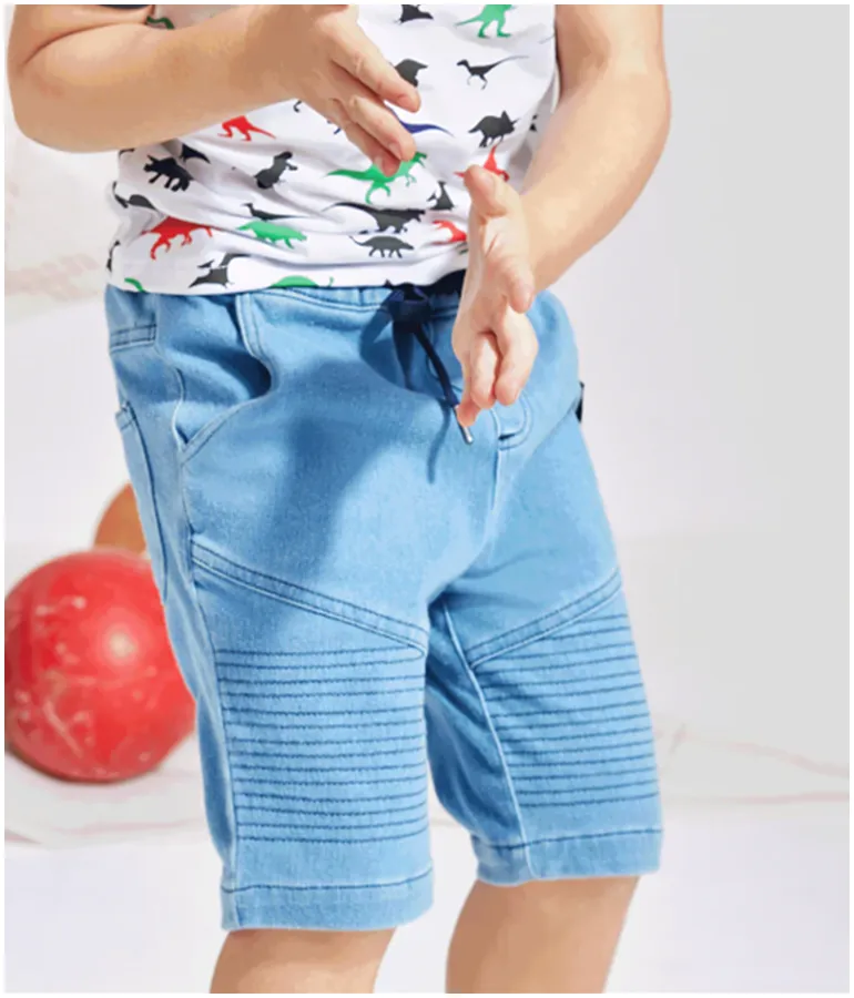 Unisex Kid's Denim Knit Shorts - Acid Wash