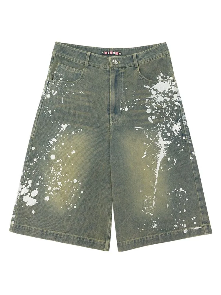 Varnished denim shorts【s0000008982】