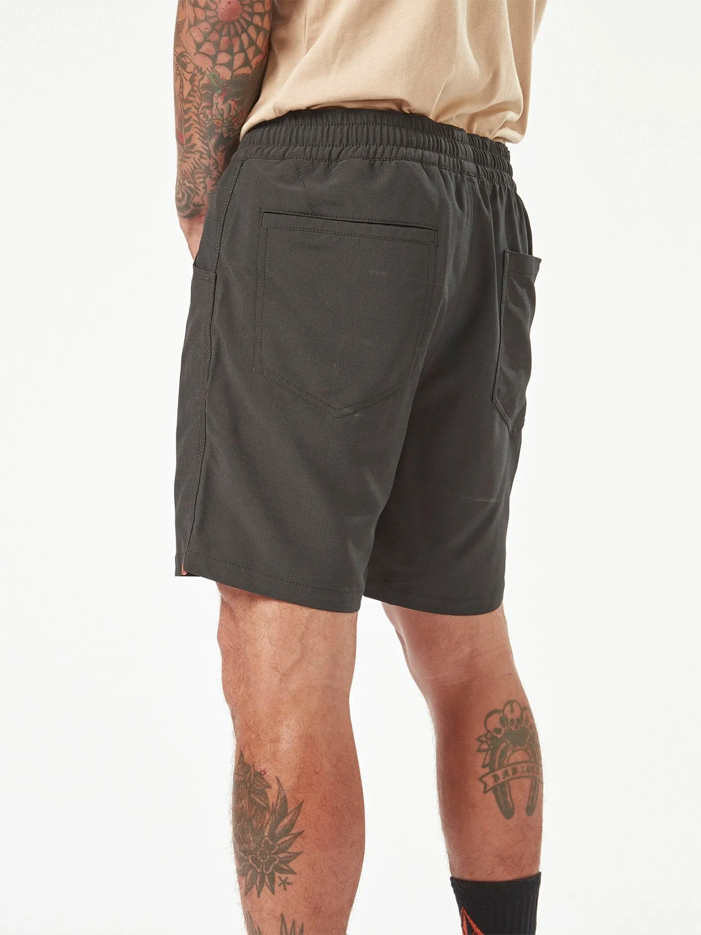 Volcom Workwear Slab Elastic Waist Hybrid Shorts - Black