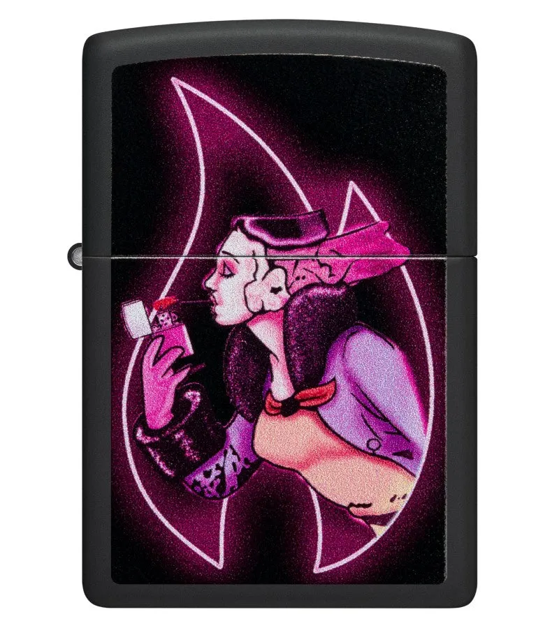 Windy Girl Zippo Flame