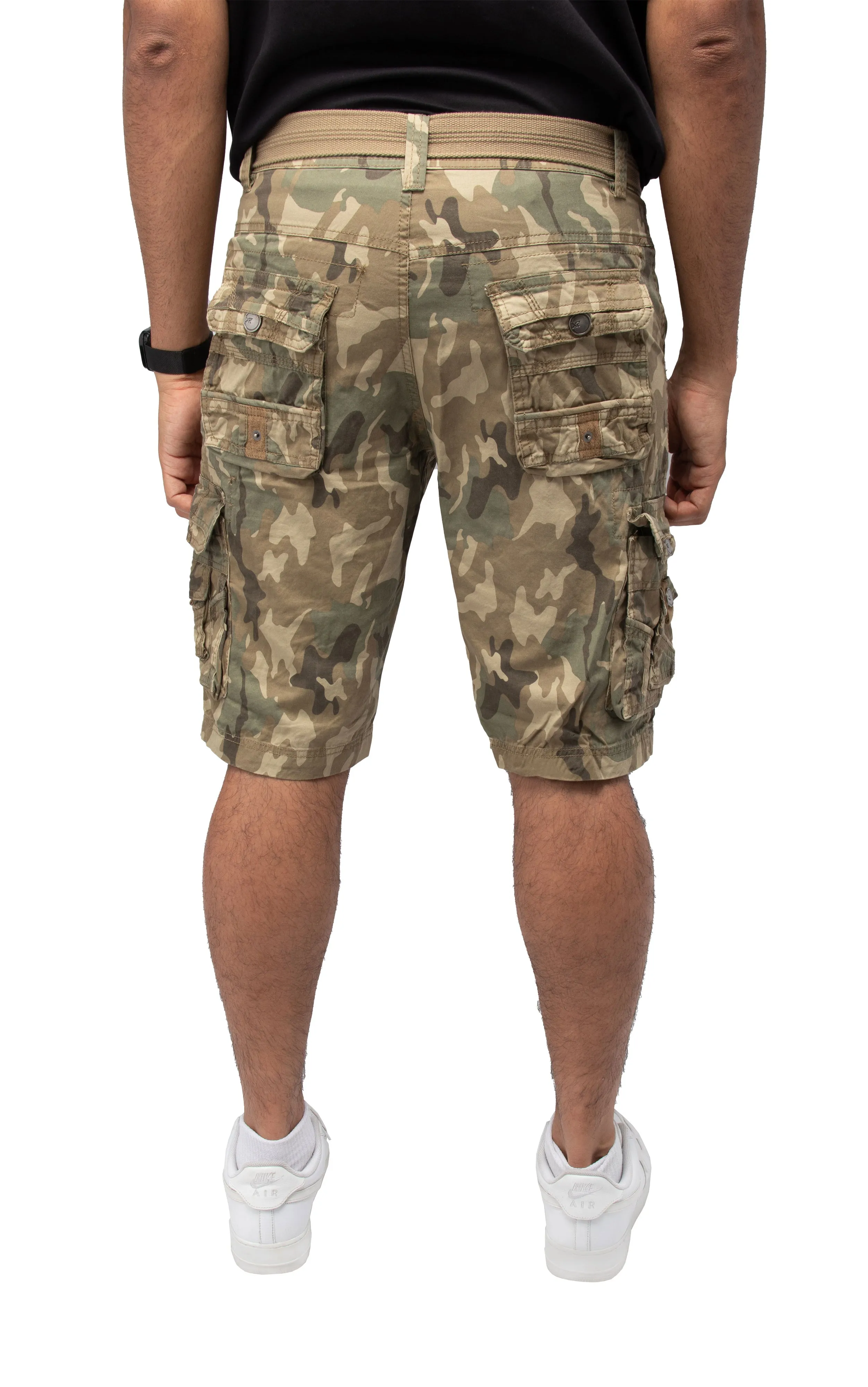 X RAY Men's Belted Cargo Shorts With Snap Detail