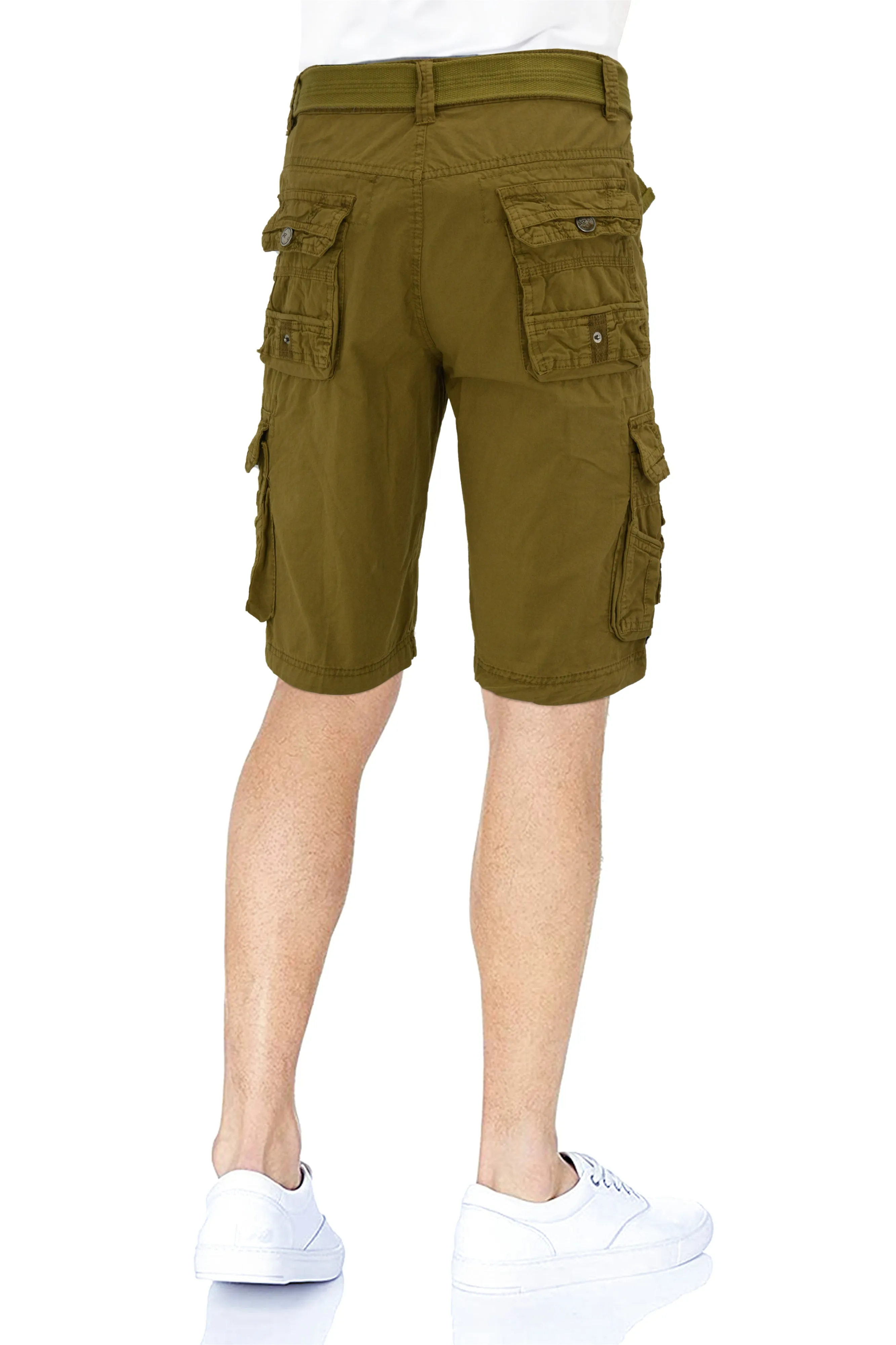 X RAY Men's Belted Cargo Shorts With Snap Detail