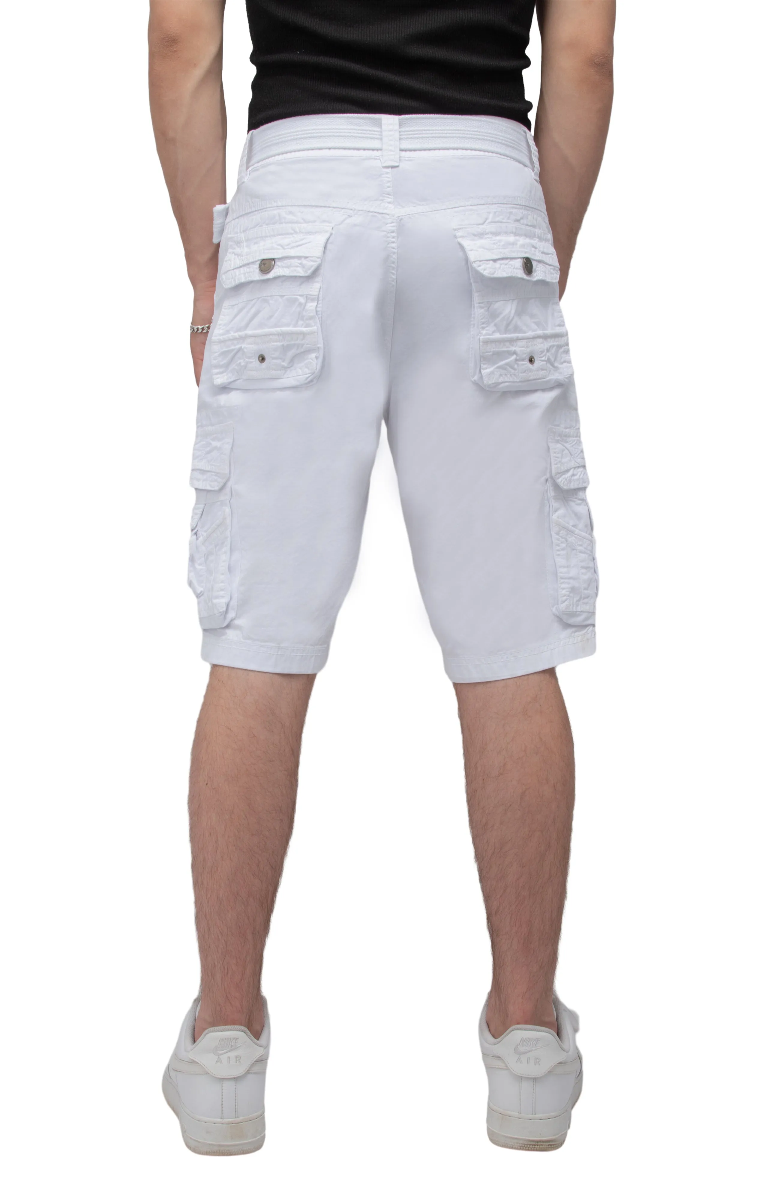 X RAY Men's Belted Cargo Shorts With Snap Detail