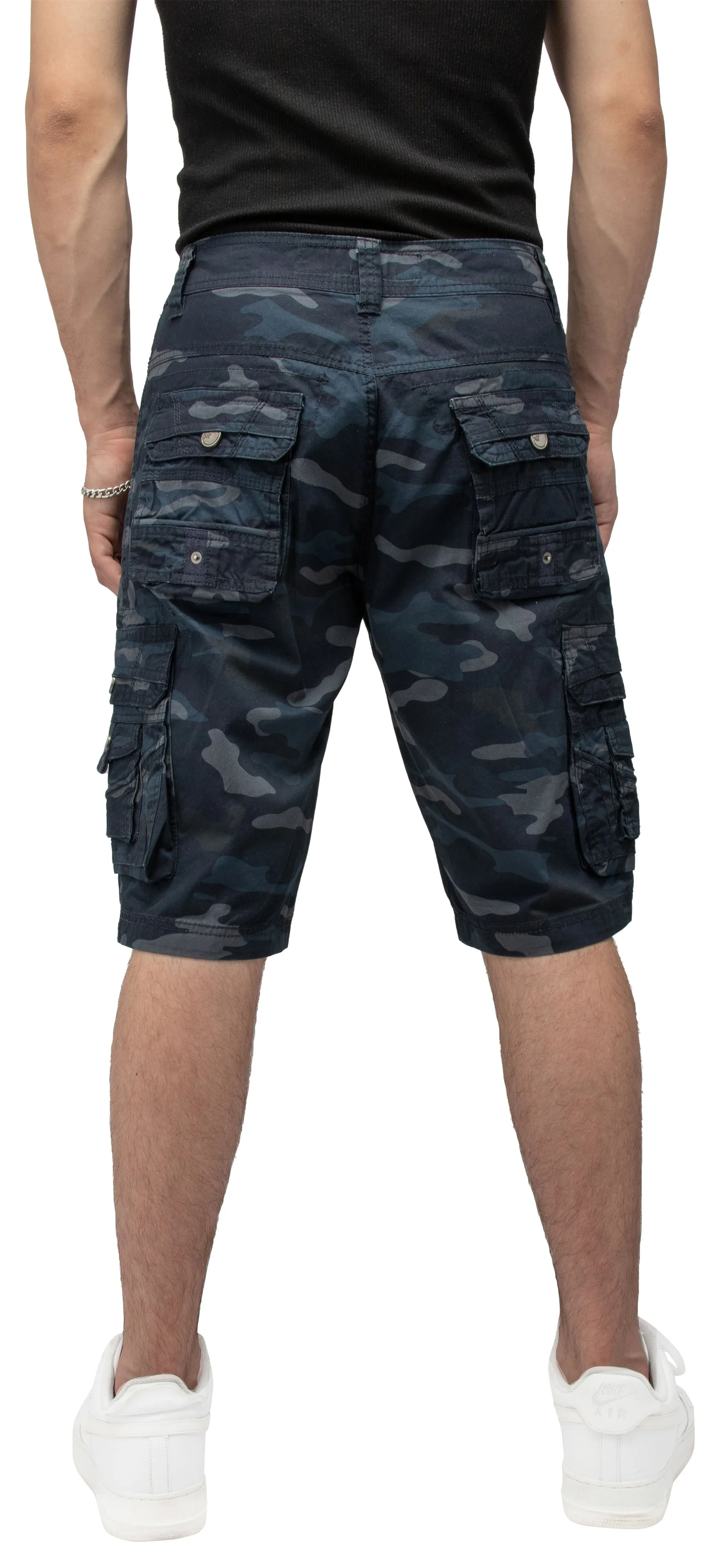 X RAY Men's Belted Cargo Shorts With Snap Detail